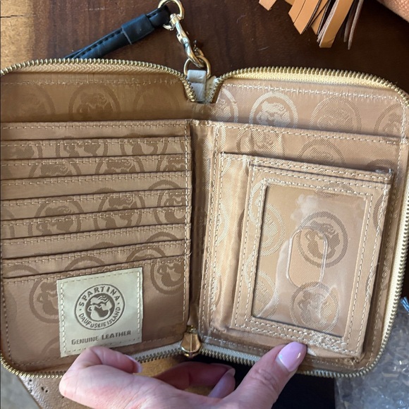 NWT Spartina 449 Telfair Island Tote Wallet Set Plaid Canvas Tassel Bag Coastal - Picture 11 of 11